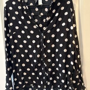 Divided Monochrome Polka Dot Blouse